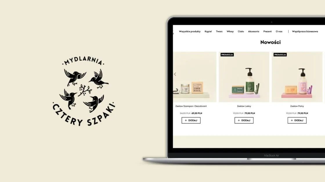 Strona główna sklepu Mydlarni Cztery Szpaki na Magento 2
