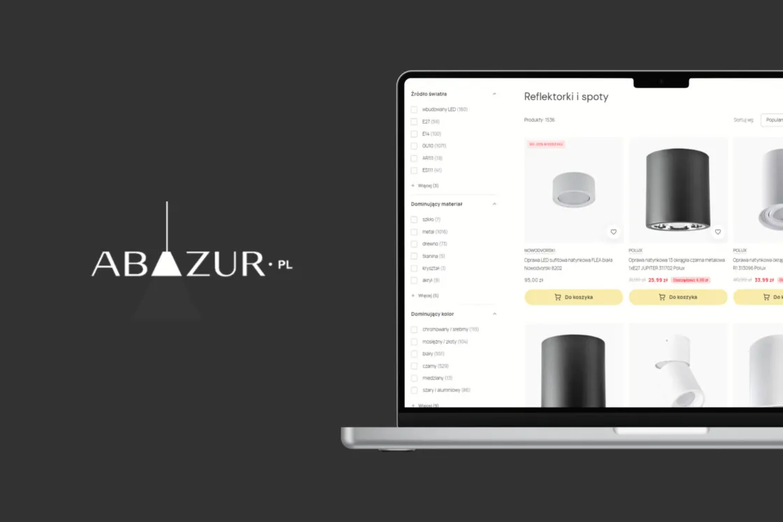 Listing produktów sklepu Abażur na Magento 2
