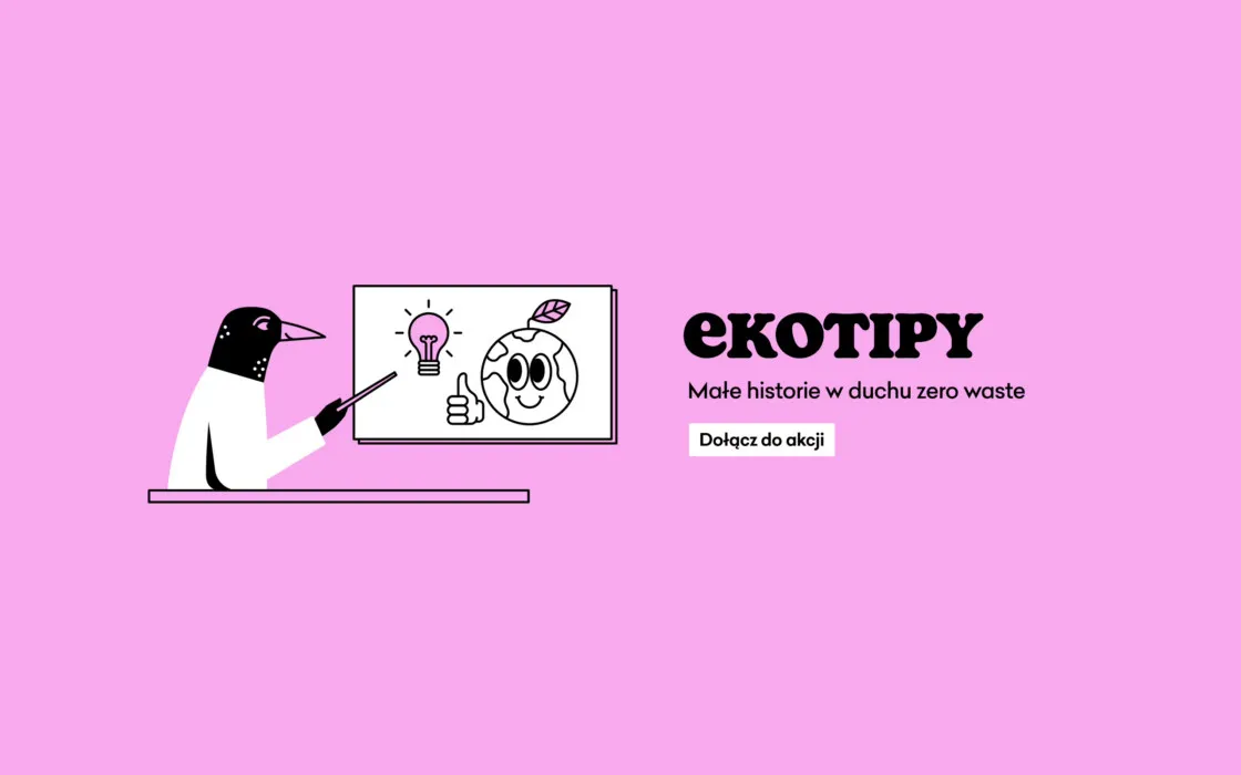 Banner akcji Ekotipy w sklepie 4szpaki z hasłem „Małe historie w duchu zero waste”