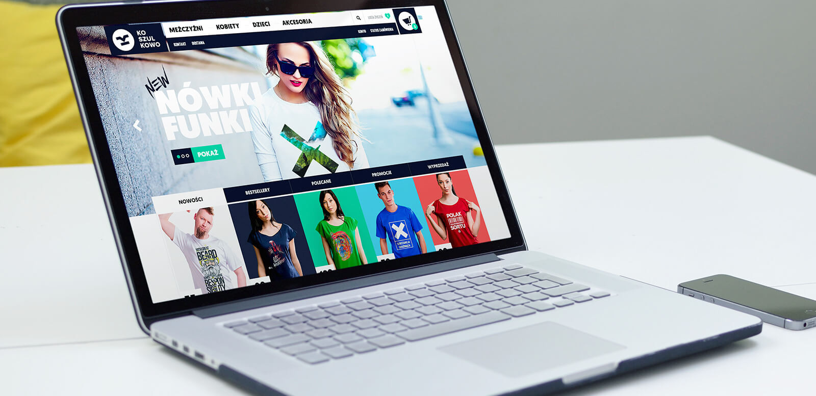 KOSZULKOWO.COM - wygląd wersji desktop