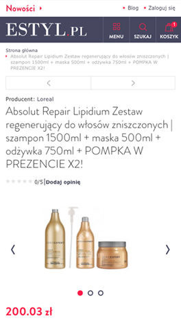 eStyl - sklep na Magento (smartphone)