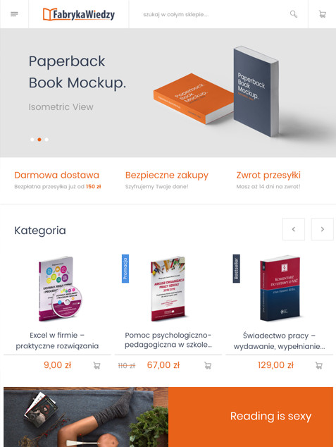Fabryka Wiedzy platforma Magento - tablet