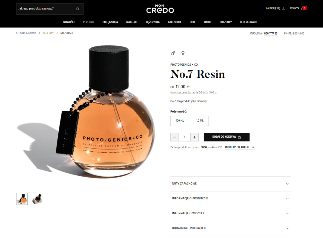 Widok karty produktu